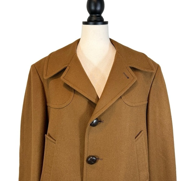 Pendleton Camel Brown Wool Trench Coat Short Length Size M NO TAG Coats32 - Picture 2 of 14